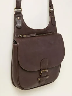 Fat Face FatFace Anna Oiled Crossbody Bag Chocolate Brown Best