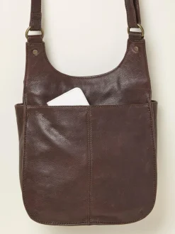 Fat Face FatFace Anna Oiled Crossbody Bag Chocolate Brown Best