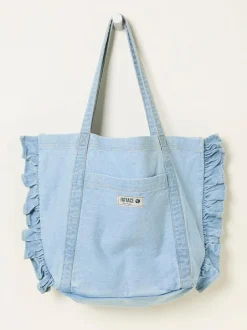 Fat Face FatFace Astrid Light Denim Frill Tote Discount