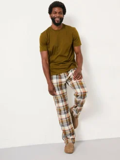Fat Face FatFace Beale Khaki Green Check Pyjama Set Clearance