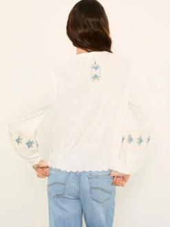 Fat Face FatFace Betsie Ivory Embroidered Blouse Clearance