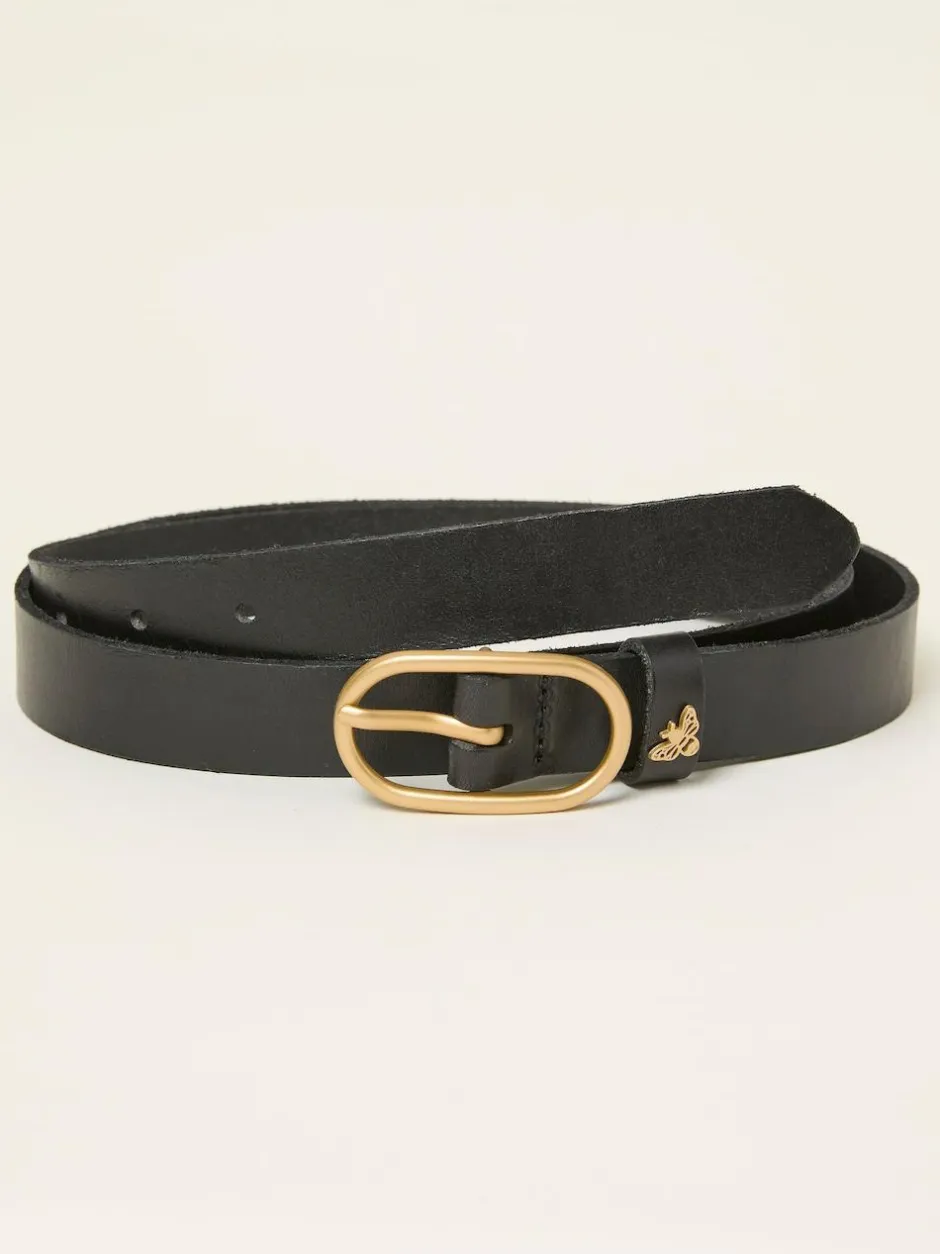 Fat Face FatFace Black Bee Stud Belt Hot