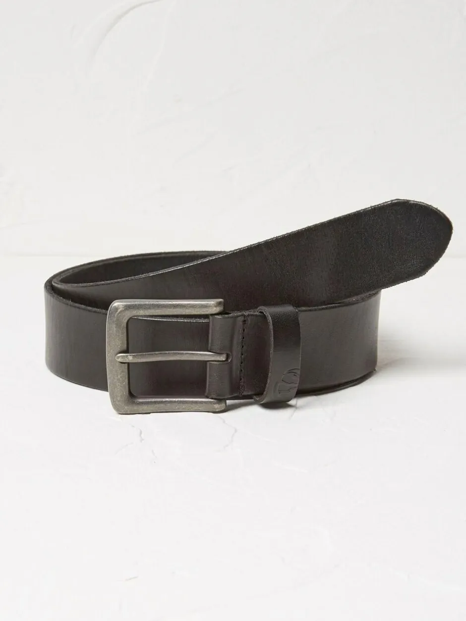 Fat Face FatFace Black Italian Leather Belt Sale
