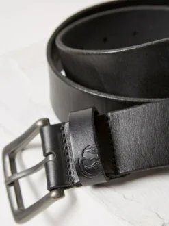 Fat Face FatFace Black Italian Leather Belt Sale