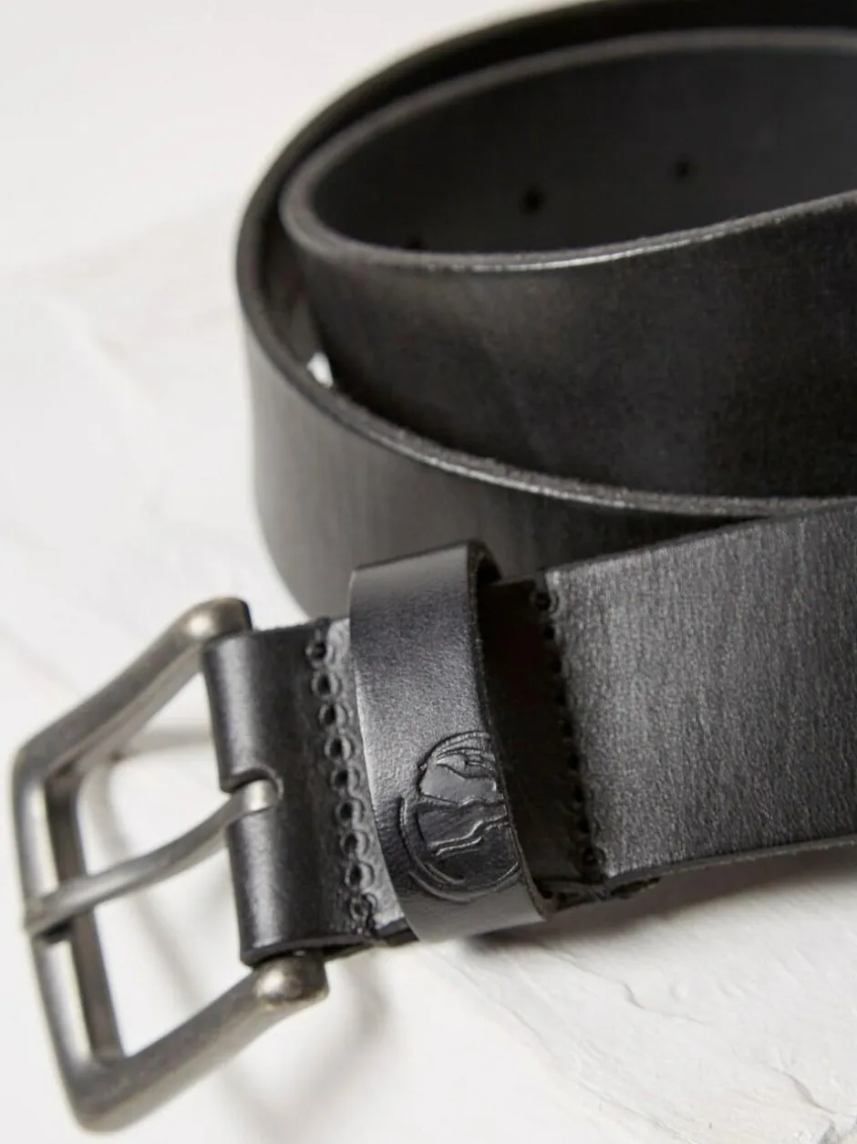 Fat Face FatFace Black Italian Leather Belt Sale