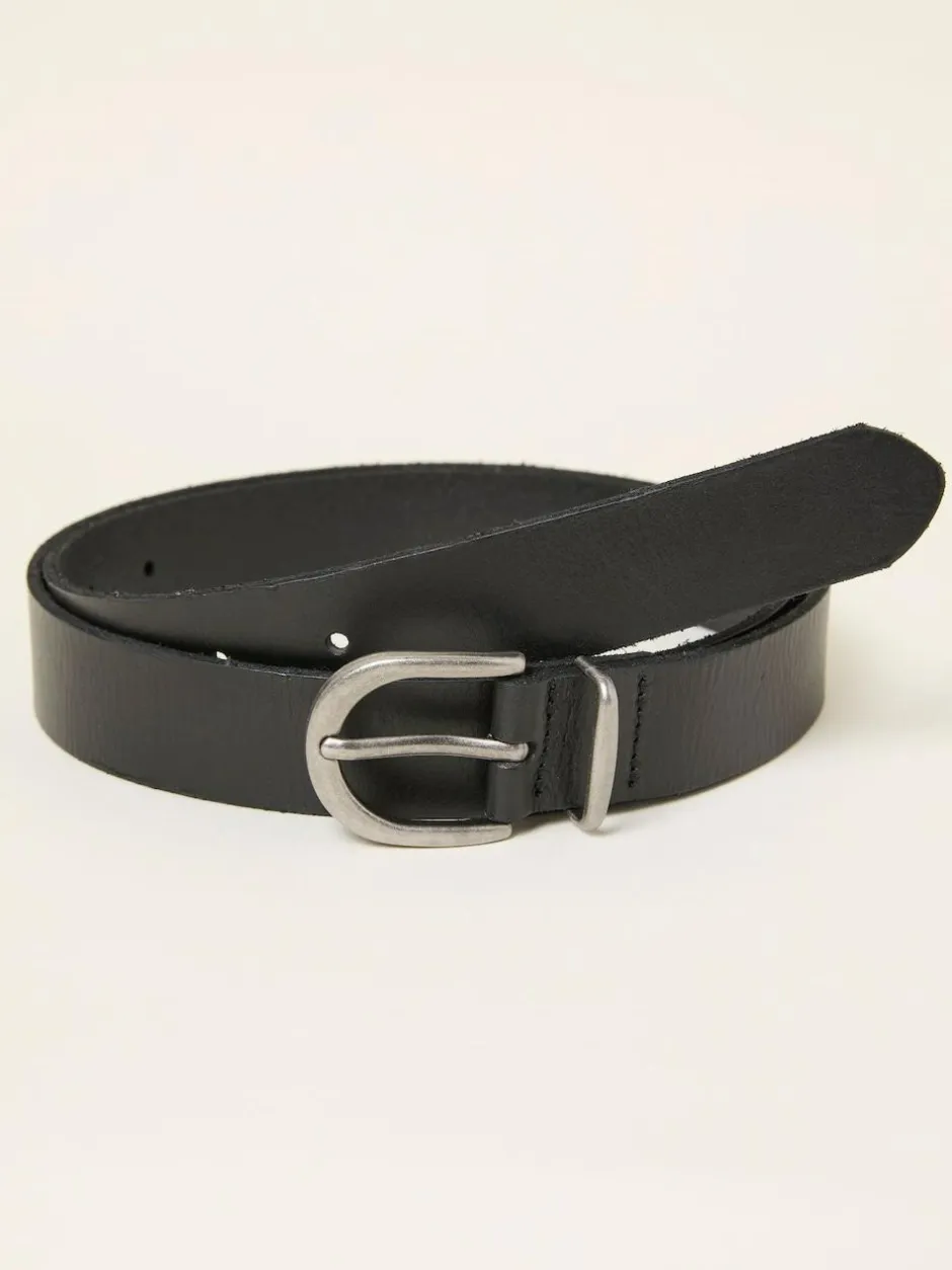 Fat Face FatFace Plain Leather Belt Black Best