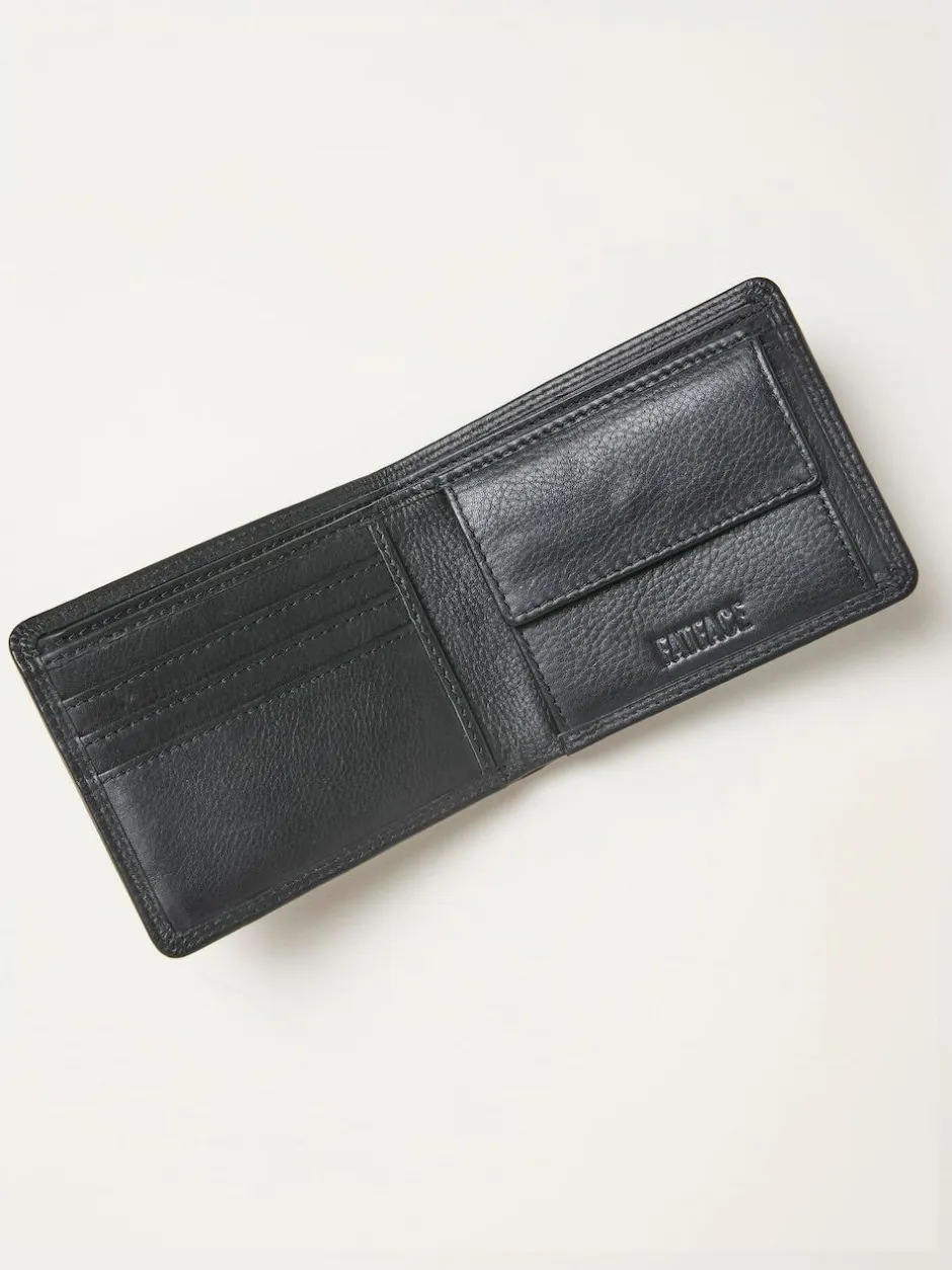 Fat Face FatFace Black Twin Stitch Leather Wallet