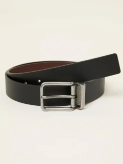 Fat Face FatFace Black/Brown Reversible Leather Belt New