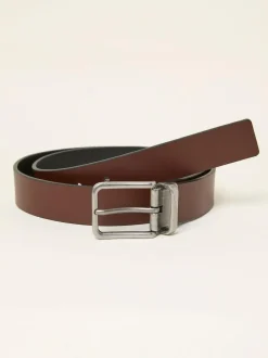 Fat Face FatFace Black/Brown Reversible Leather Belt New