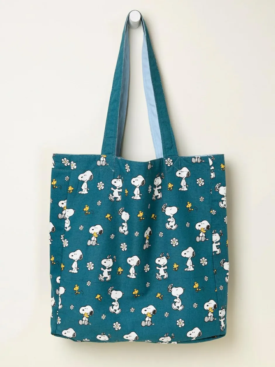 Fat Face FatFace Blue Heart Snoopy Reversible Tote Bag