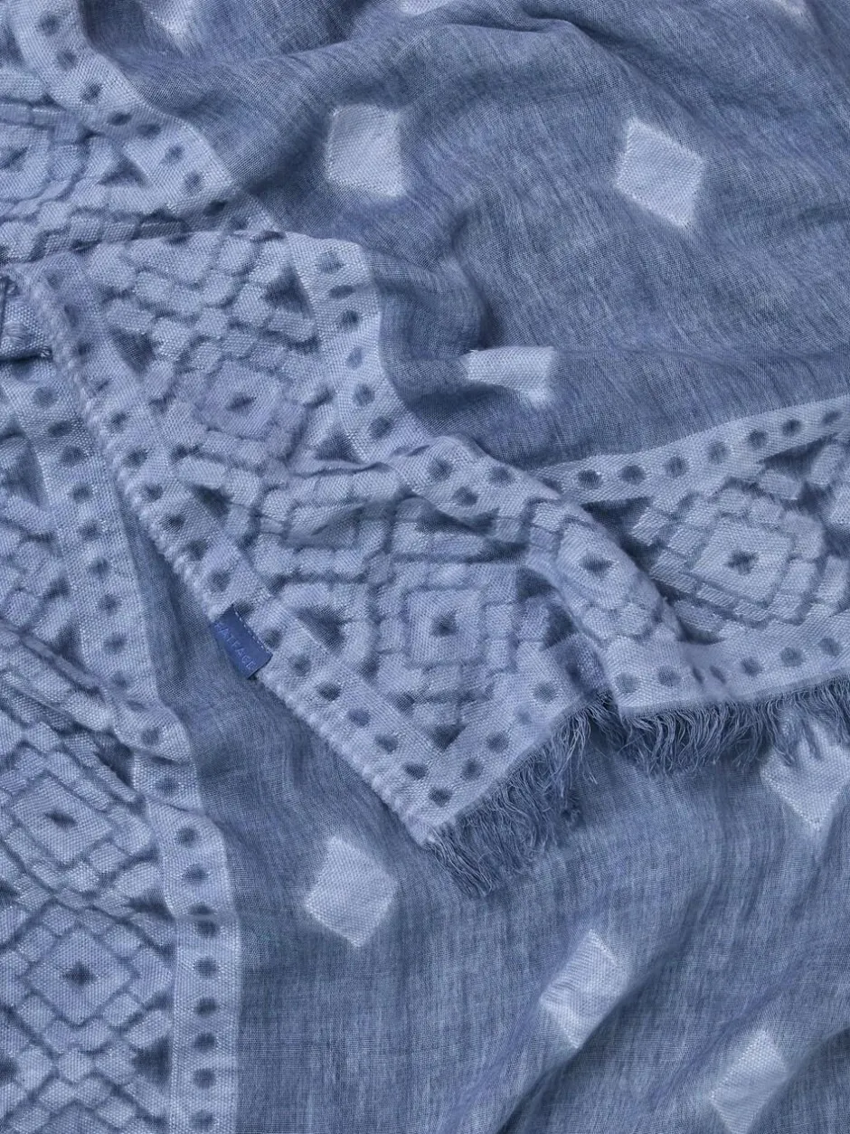 Fat Face FatFace Blue Jaquard Scarf Hot