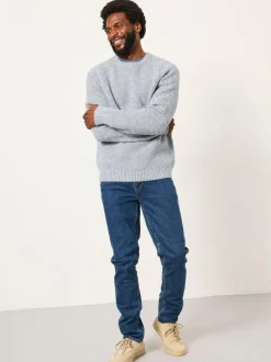 Fat Face FatFace Bourton Light Blue Knitted Crew Neck Jumper