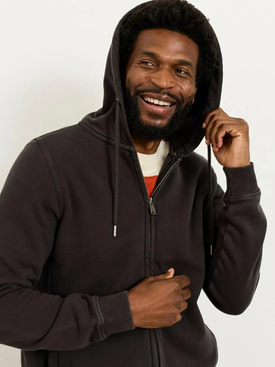 Fat Face FatFace Brooke Zip Through Hoodie Black Outlet