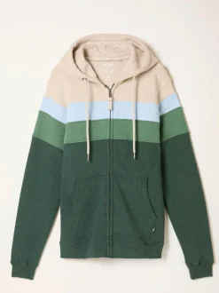 Fat Face FatFace Brooke Green Cut And Sew Zip Through Hoodie Clearance