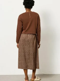 Fat Face FatFace Brown Ditsy Petite Noa 2in1 Midi Dress Online