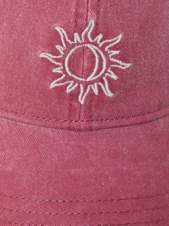 Fat Face FatFace Embroidered Sun Cap Burgundy Red Discount