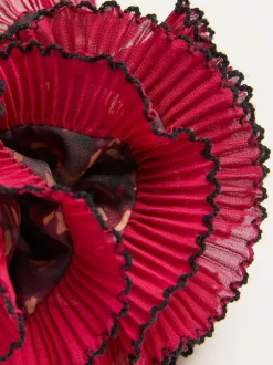 Fat Face FatFace Burgundy Red Sketchy Texture Printed Scrunchie Outlet