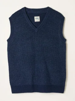Fat Face FatFace Calder V-Neck Knitted Tank Navy