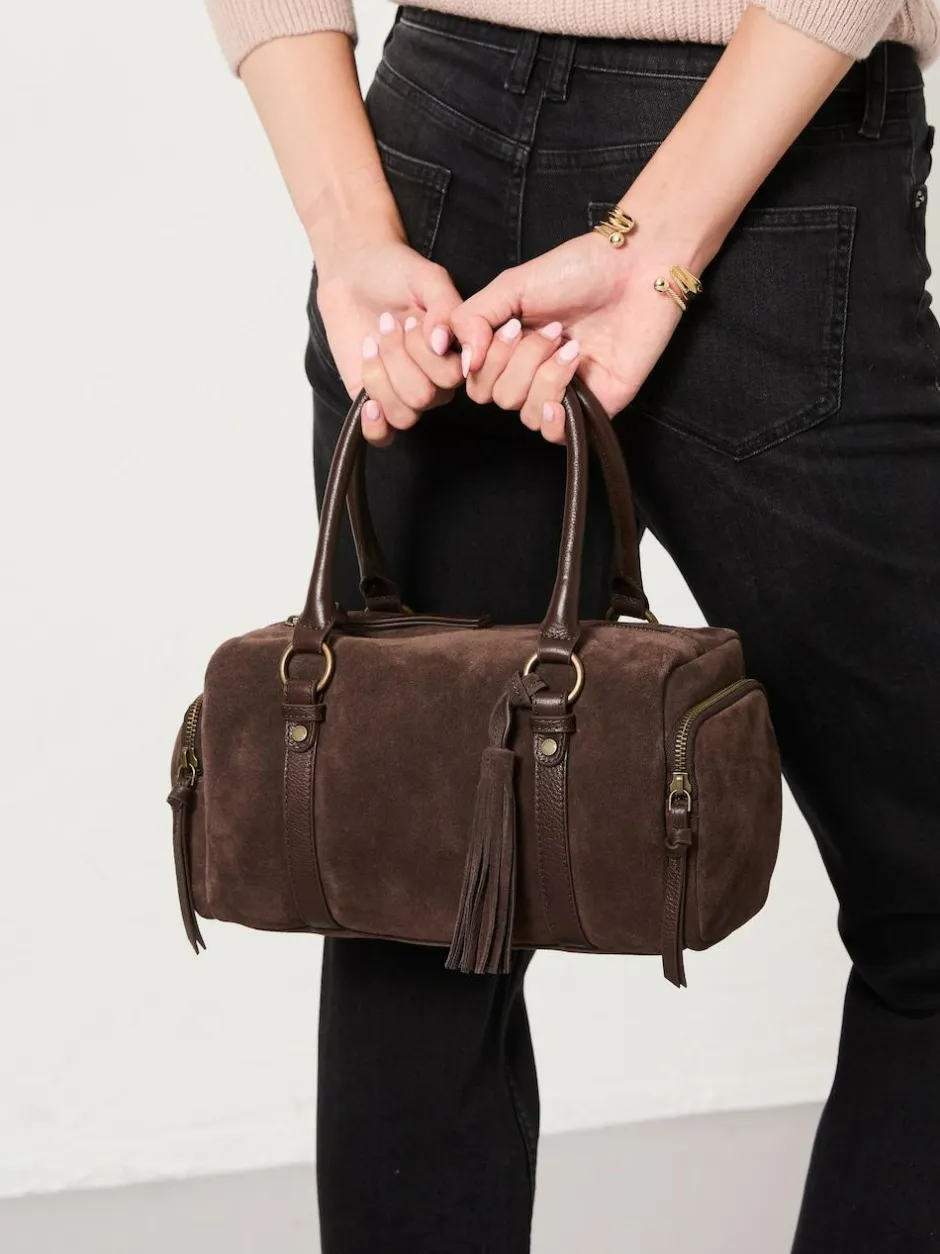Fat Face FatFace Chocolate Brown Suede Bowling Bag