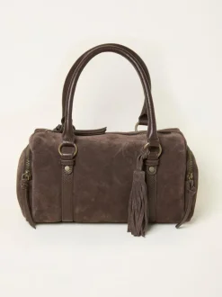 Fat Face FatFace Chocolate Brown Suede Bowling Bag