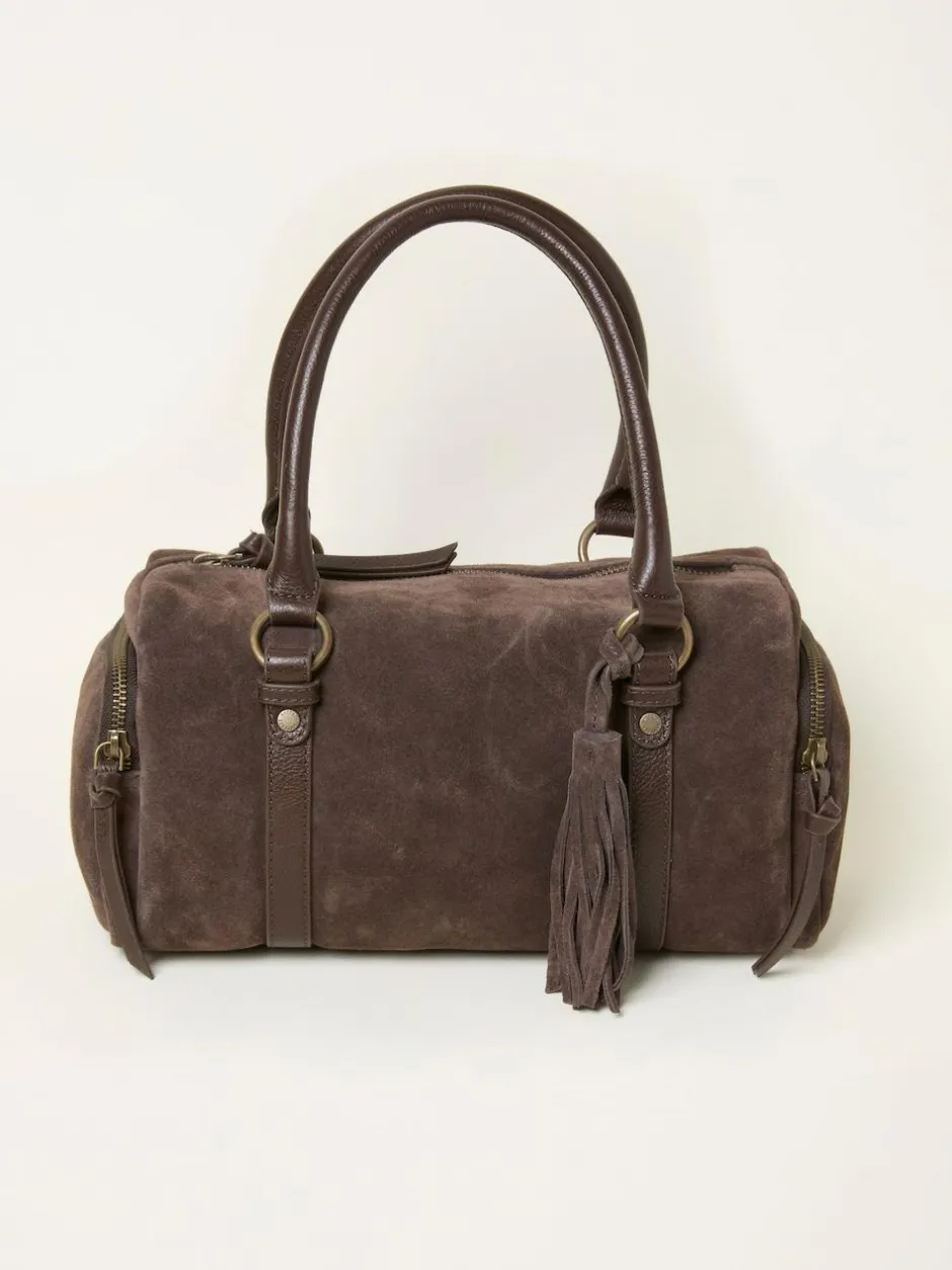 Fat Face FatFace Chocolate Brown Suede Bowling Bag