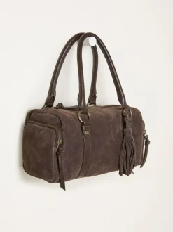 Fat Face FatFace Chocolate Brown Suede Bowling Bag