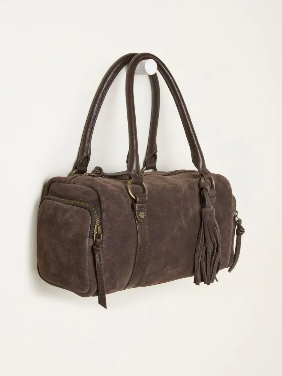 Fat Face FatFace Chocolate Brown Suede Bowling Bag