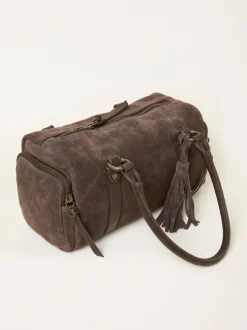 Fat Face FatFace Chocolate Brown Suede Bowling Bag