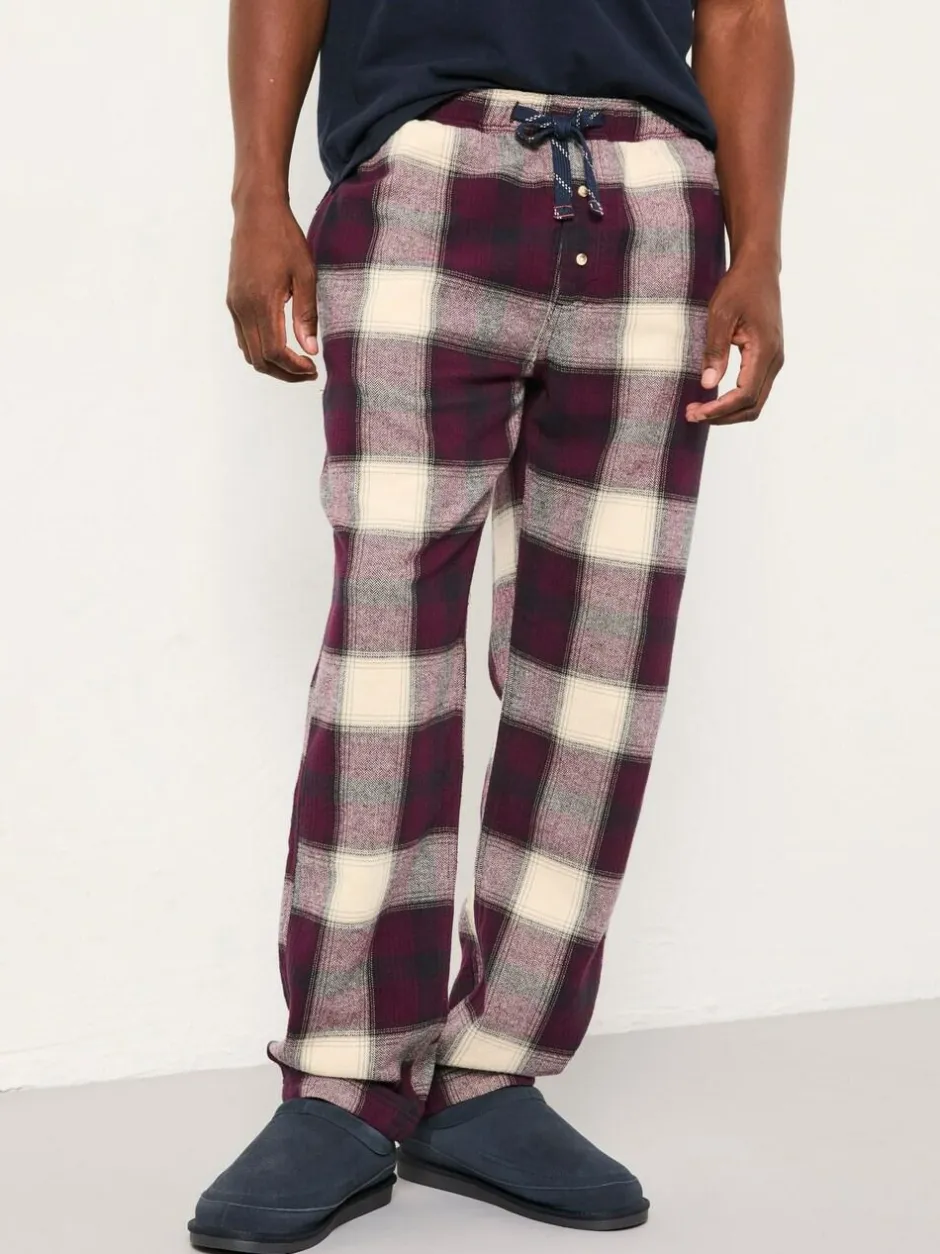 Fat Face FatFace Connel Burgundy Red Check Pyjama Bottoms Hot