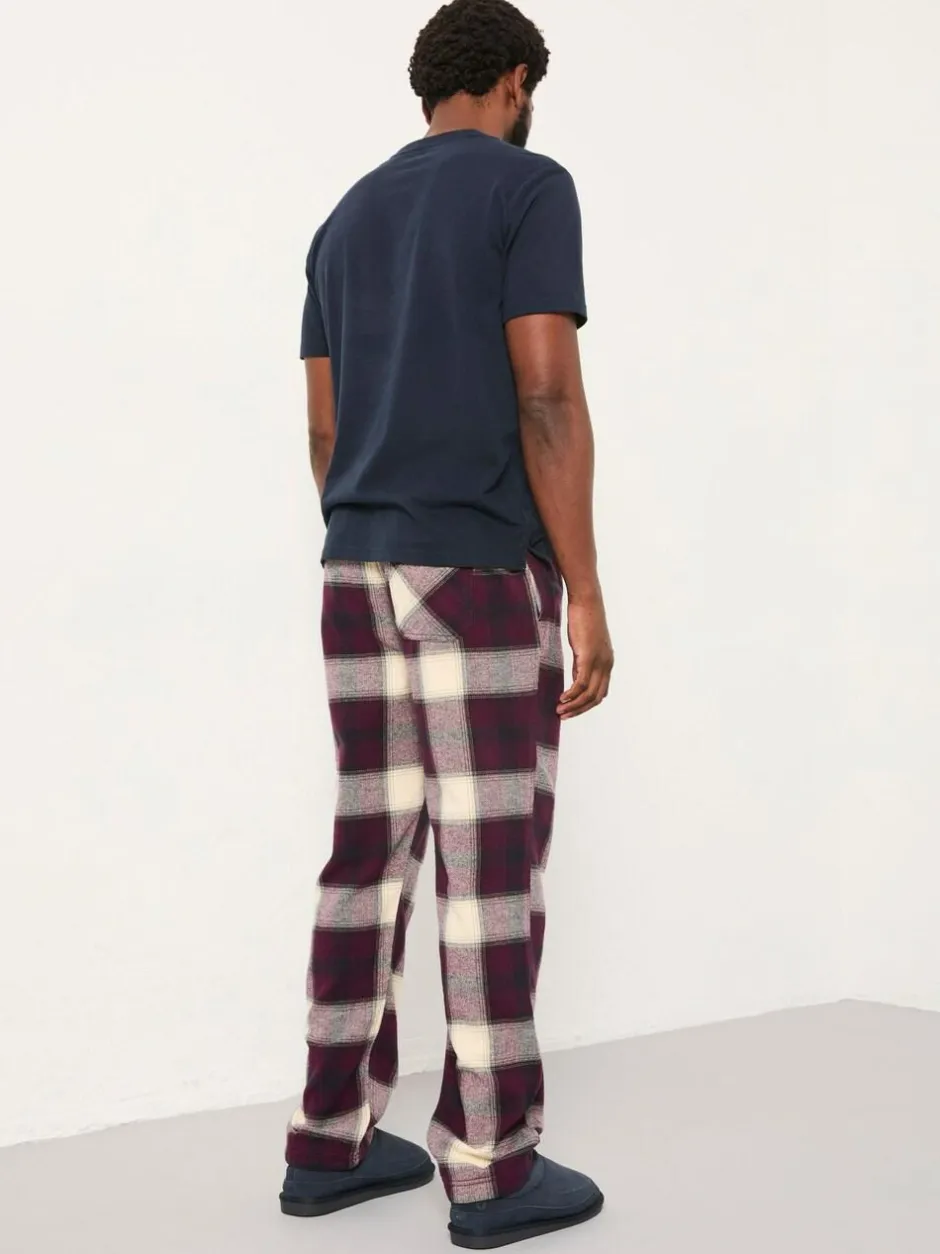 Fat Face FatFace Connel Burgundy Red Check Pyjama Bottoms Hot