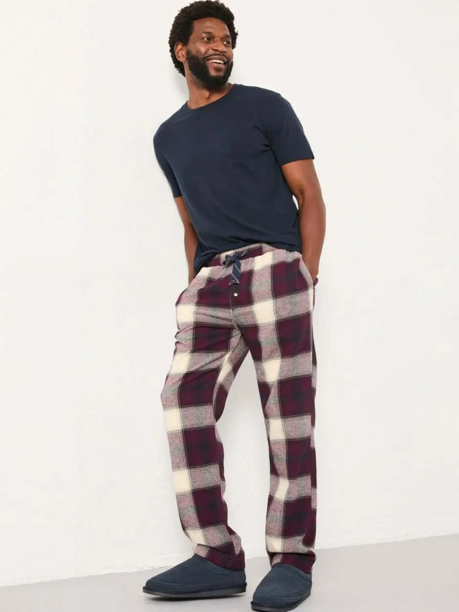 Fat Face FatFace Connel Burgundy Red Check Pyjama Bottoms Hot