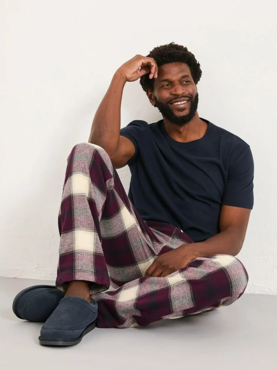 Fat Face FatFace Connel Burgundy Red Check Pyjama Bottoms Hot