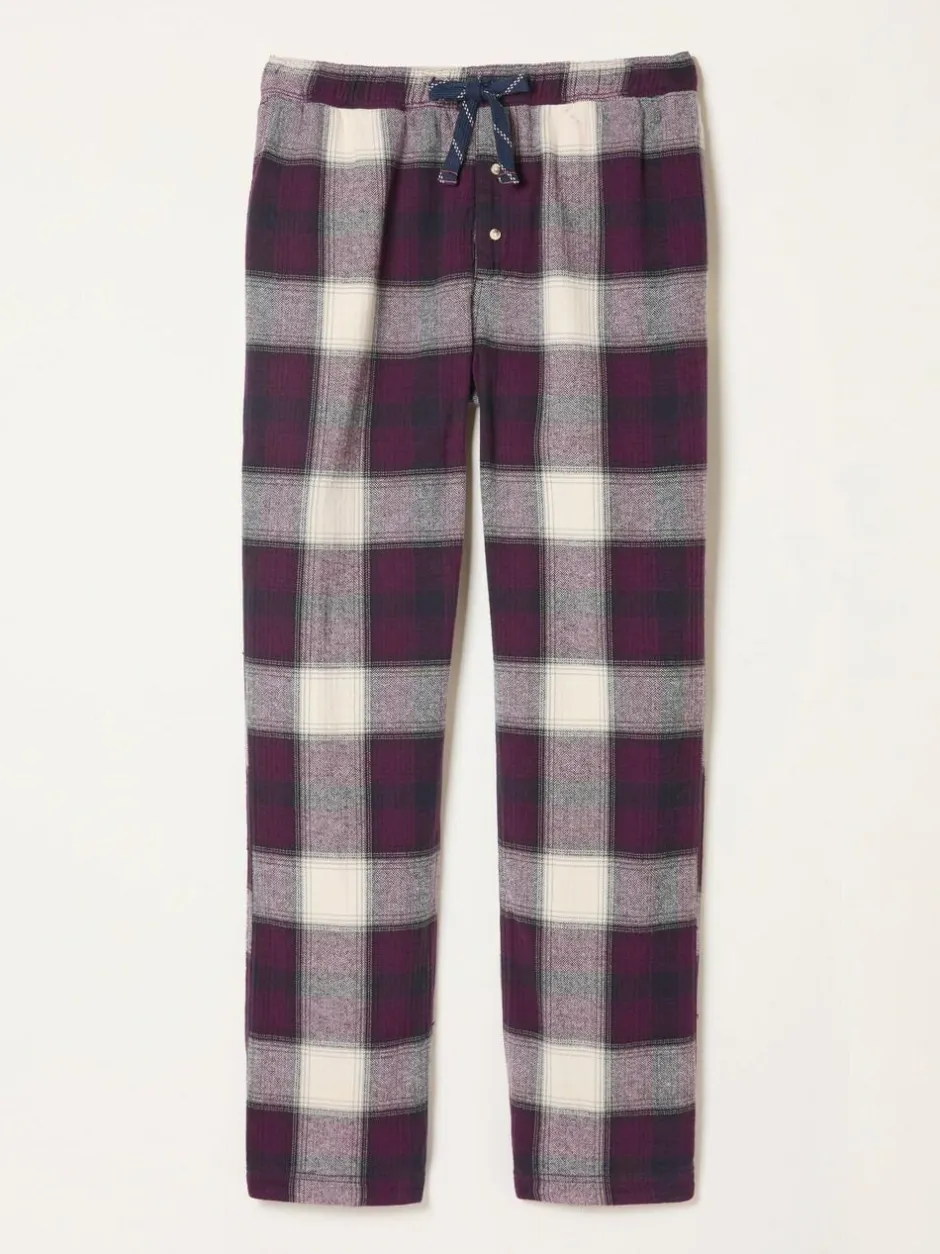 Fat Face FatFace Connel Burgundy Red Check Pyjama Bottoms Hot
