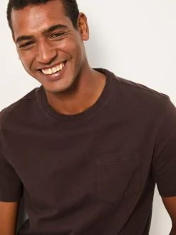 Fat Face FatFace Cove Pocket T-Shirt Chocolate Brown Sale