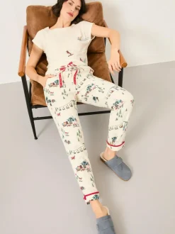 Fat Face FatFace Eva Pyjama Bottoms Ivory Apres Ski New