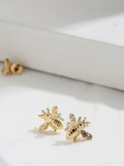 Fat Face FatFace Gold Tone Bee Stud Earrings Outlet