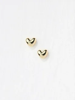 Fat Face FatFace Heart Stud Earrings Gold Tone Outlet