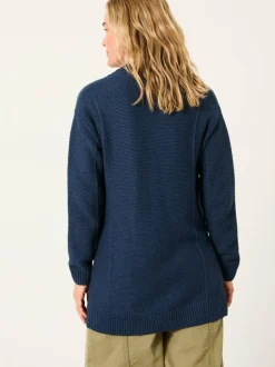 Fat Face FatFace Harriet Longline Knitted Cardigan Navy Sale