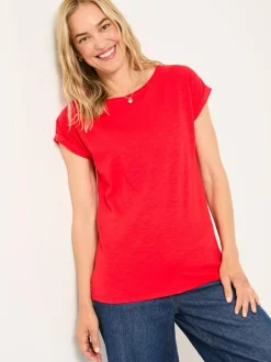 Fat Face FatFace Ivy Red Round Neck T-Shirt Discount