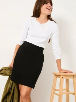 Fat Face FatFace Jess Black Ponte Mini Skirt Outlet
