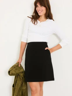 Fat Face FatFace Jess Black Ponte Mini Skirt Outlet