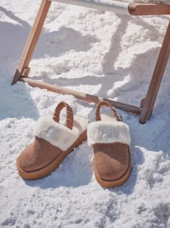 Fat Face FatFace Josie Tan Brown Back Strap Mule Online