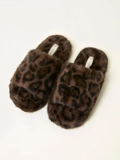 Fat Face FatFace Kat Black Leopard Slipper Clearance