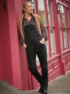 Fat Face FatFace Lewes Dungarees Washed Black New