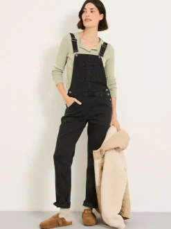 Fat Face FatFace Lewes Dungarees Washed Black New