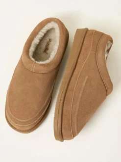 Fat Face FatFace Lewis Tan Brown Suede Mule Best