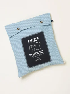 Fat Face FatFace Light Blue Seil Stripe Shorts Pyjama Set Hot