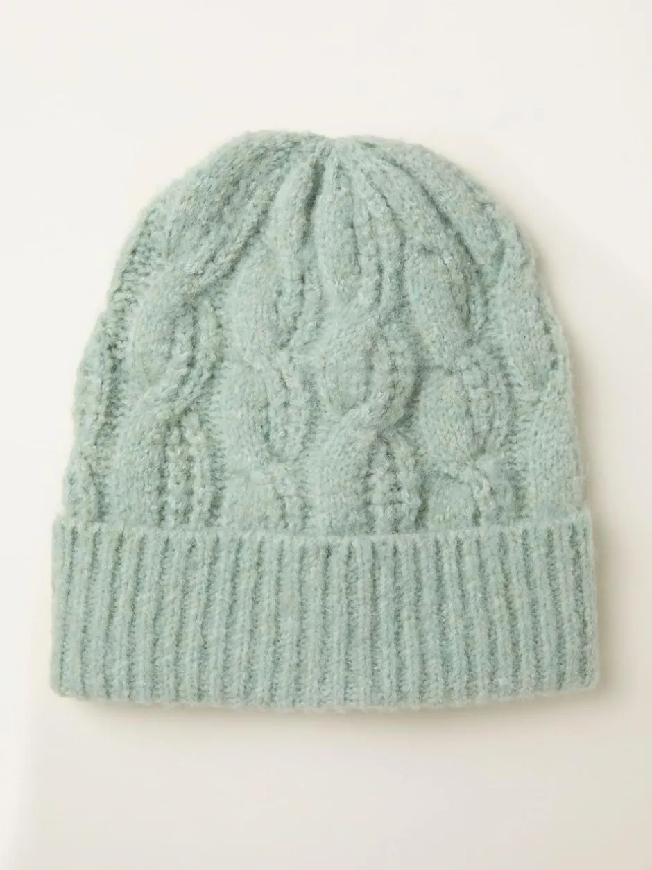 Fat Face FatFace Cable Beanie Light Green Online