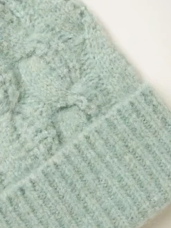 Fat Face FatFace Cable Beanie Light Green Online