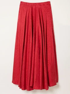 Fat Face FatFace Malia Red Jacquard Midi Skirt Best